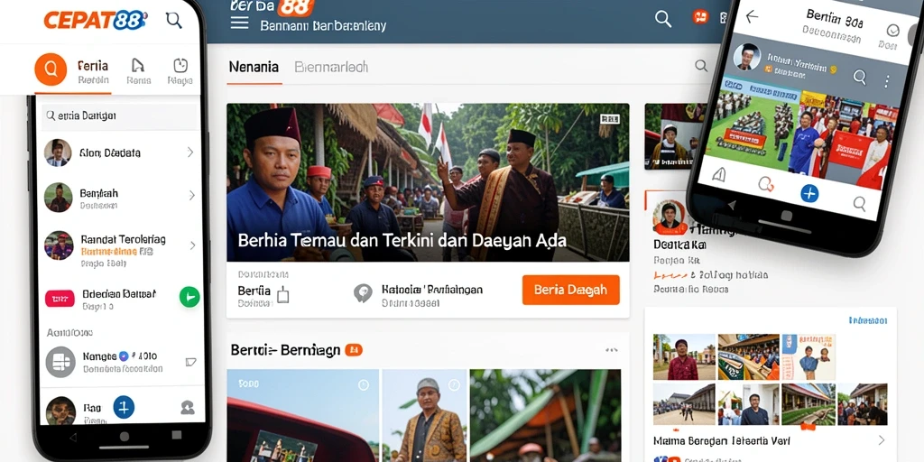 Tampilan antarmuka aplikasi Berita Daerah CEPAT88 yang informatif dan menarik.