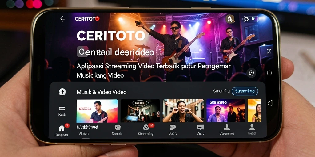 Antarmuka CERITOTO yang intuitif untuk streaming video.