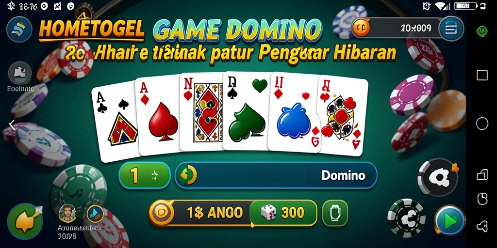 Tampilan antarmuka HOMETOGEL dengan permainan Domino yang seru dan interaktif.