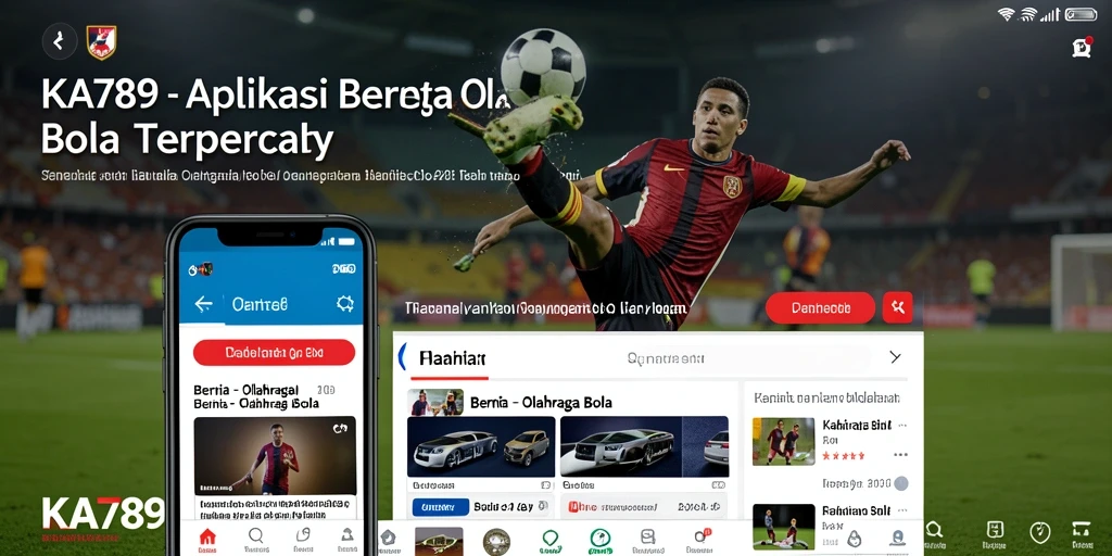 Screenshot KA789 menunjukkan antarmuka berita olahraga bola yang modern.