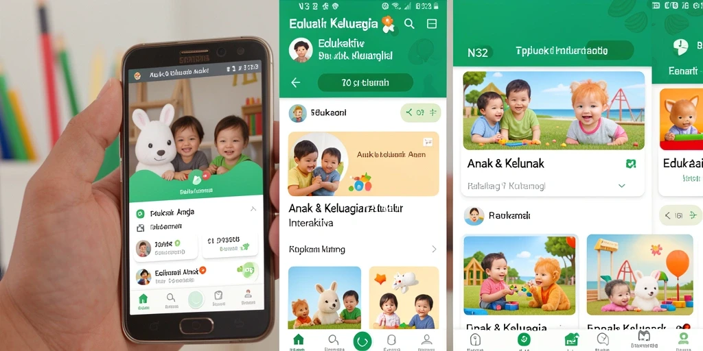 Tampilan antarmuka aplikasi N32 yang ramah anak dan interaktif.