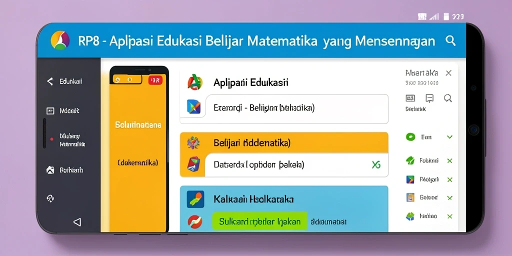 Tampilan antarmuka aplikasi RP8 yang interaktif dan menarik.