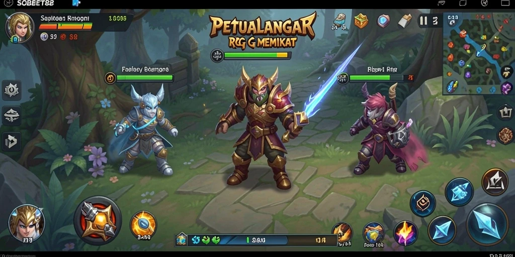 Tampilan antarmuka game SOBET88 dengan elemen RPG yang menarik.