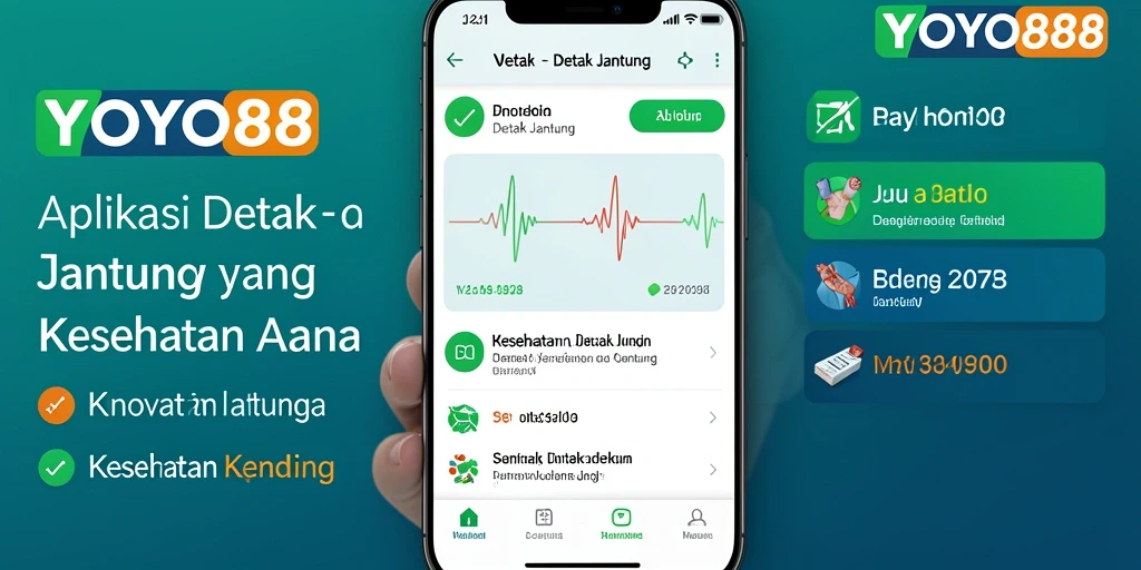 Antarmuka aplikasi YOYO88 menampilkan pemantauan detak jantung yang akurat.